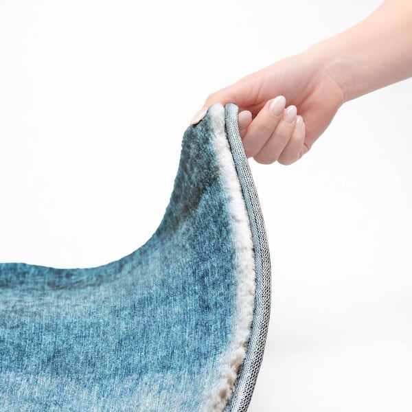 Dream Shag Premium Machine Washable Abstract ADS625 Teal 9 ft. x 12 ft. Area Rug