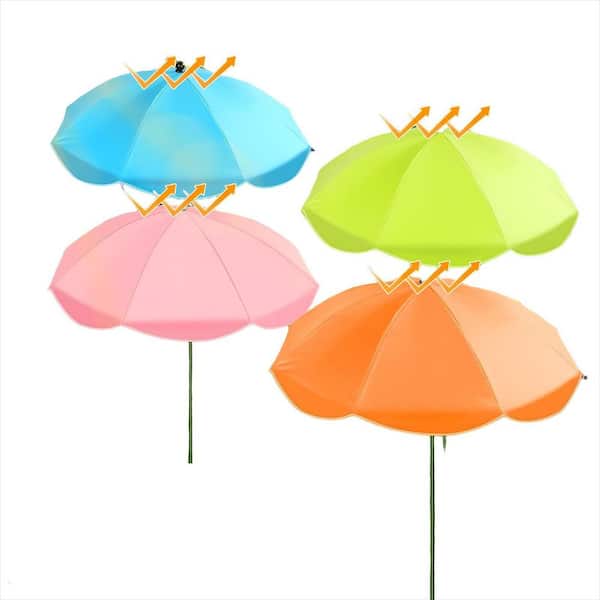2.2 ft. Larger Multicolor Garden Plant Patio Umbrella Shade with Adjustable Angle, 43.4 in. Higher Sun Shade (4-Pack)