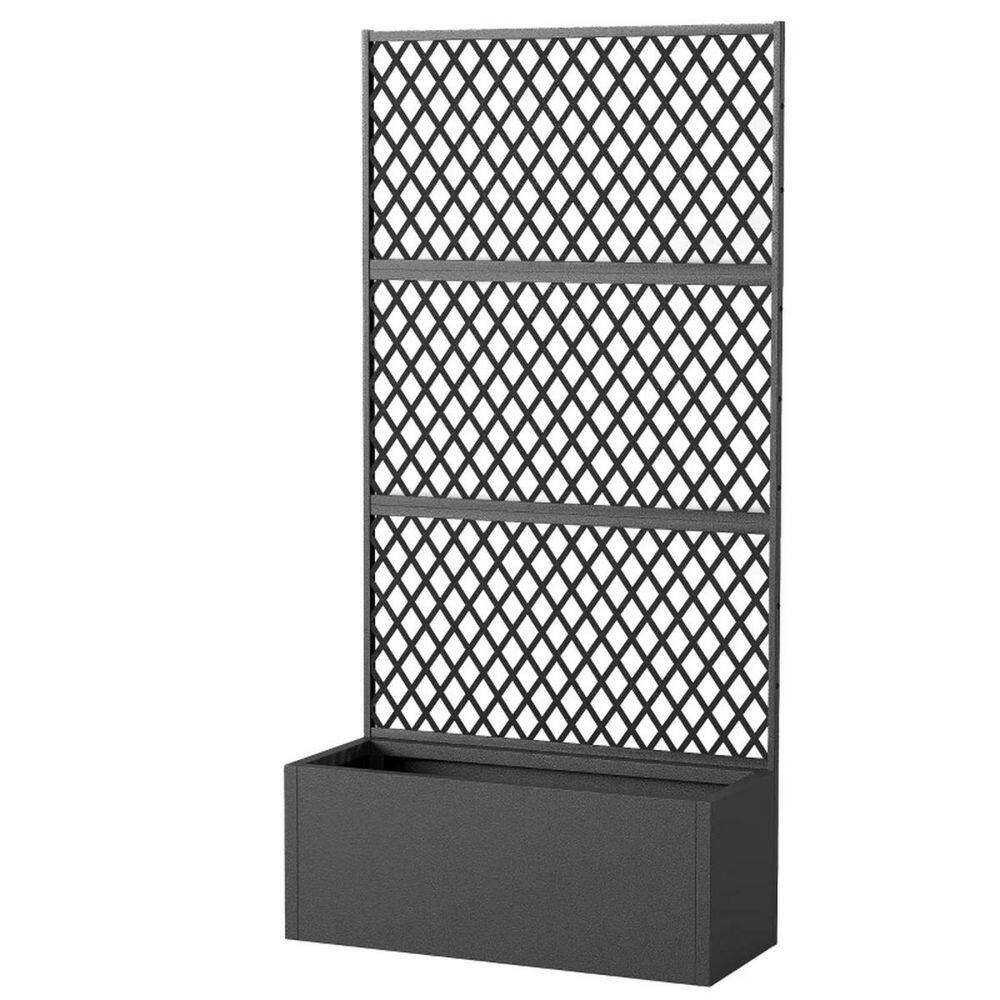 Black Metal Raised Garden Bed Planter Box with Trellis and Privacy Screen (35.4 in. L x 14.8 in. W x 70.9 in. H) price history on PriceWatchPro