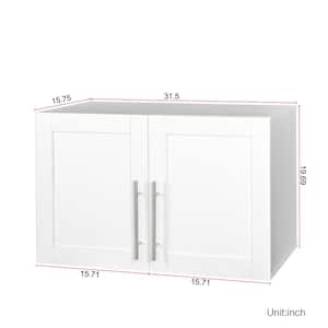31.5 in. W x 15.75 in. D x 19.7 in. H Bathroom Storage Wall Cabinet in White