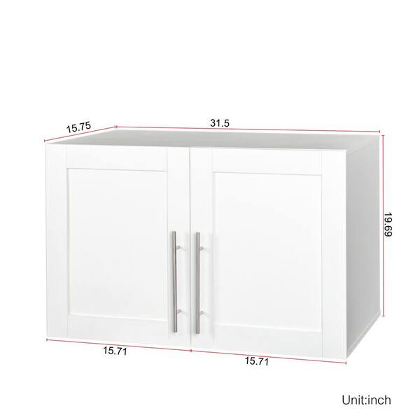 31.5 in. W x 15.75 in. D x 19.7 in. H Bathroom Storage Wall Cabinet in ...