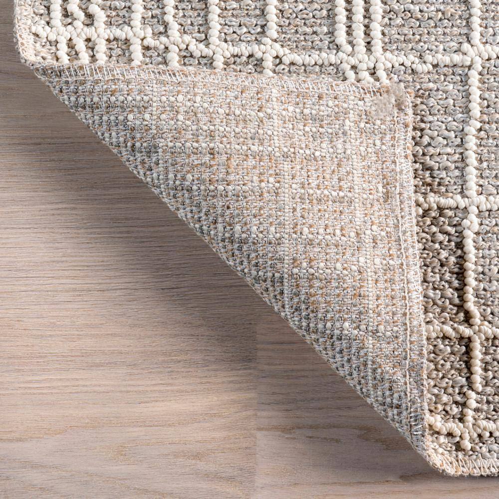 Cortney Beige and White Striped 4x6 Area Rug