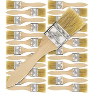1.5 in. Flat Paint Brush Set with Wood Handle (24-Pack)
