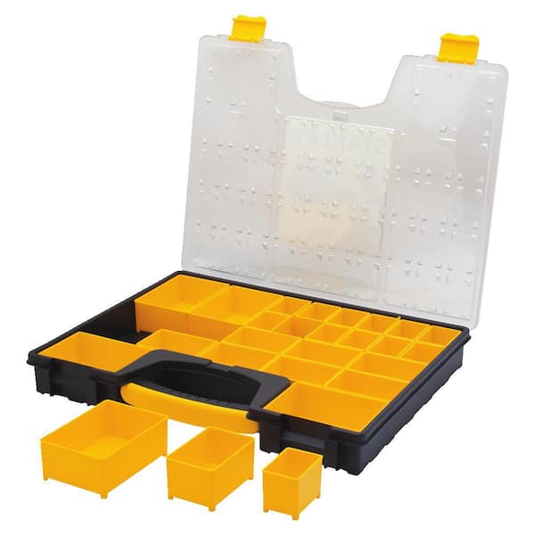 Stanley 25-Compartment Sturdy Shallow Pro Small Parts Organizer Tool Storage Box 