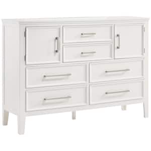 Andover White 6-Drawer 60 in. Dresser with Doors