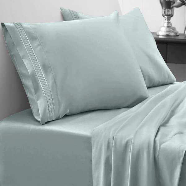 Sweet Home Collection 1800 Series 5-Piece Slate Solid Color Microfiber Split King Sheet Set