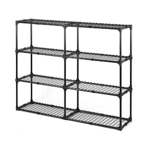 57 in. W x 45 in. H x 14 in. D Steel Rectangular Heavy Duty Storage 4- Shelf Wire Rack in Black (2-Pack)