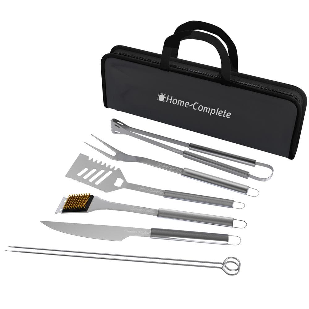 Home Complete 16 Piece Professional Stainless Steel BBQ grill Set & Storage  Case