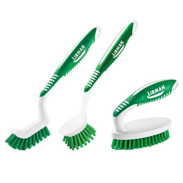 Scrub Brush with Long Handle Grout Cleaner & Small Cleaning Brush Set  for Patio