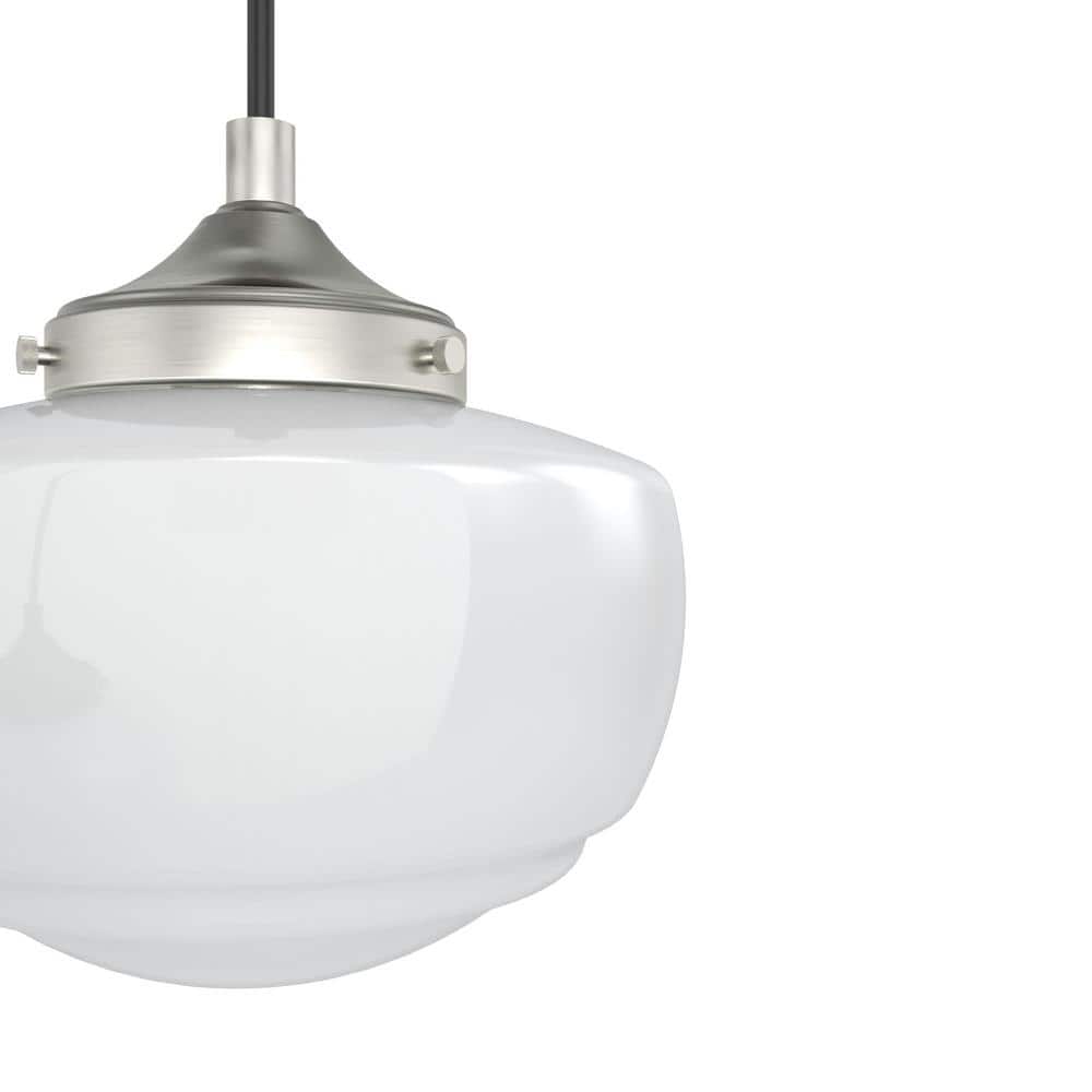 Saddle Creek Brushed Nickel 3-Light Schoolhouse Pendant