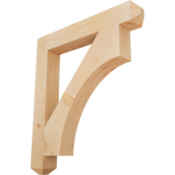 Ekena Millwork 5.5 in. x 48 in. x 42 in. Douglas Fir Westlake Craftsman Smooth Bracket