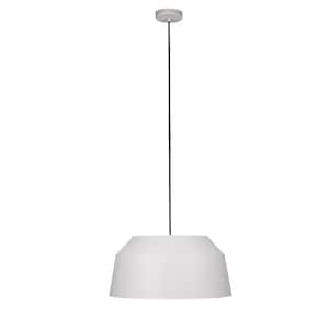 Contrisa 20.50 in. W x 82.87 in. H 1-Light Black Shaded Pendant Light with Grey Metal Dome Shade, No Bulb Included