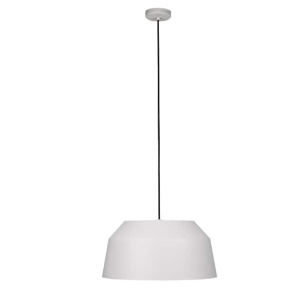 Eglo Contrisa 20.50 in. W x 82.87 in. H 1-Light Black Shaded Pendant Light with Grey Metal Dome Shade, No Bulb Included