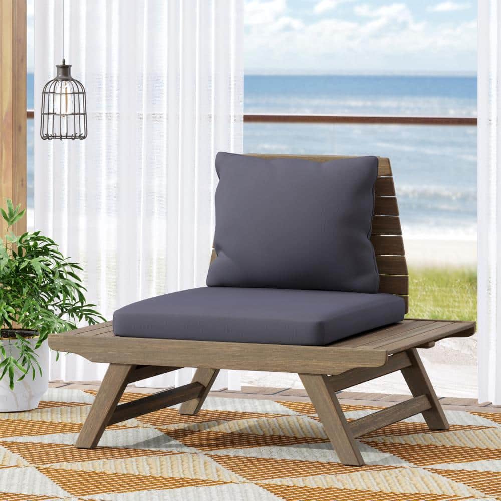 Outdoor Dark Grey Sedona Club Chair, Acacia Wood Patio Lounge Chair with Water-Resistant Cushions price history on PriceWatchPro