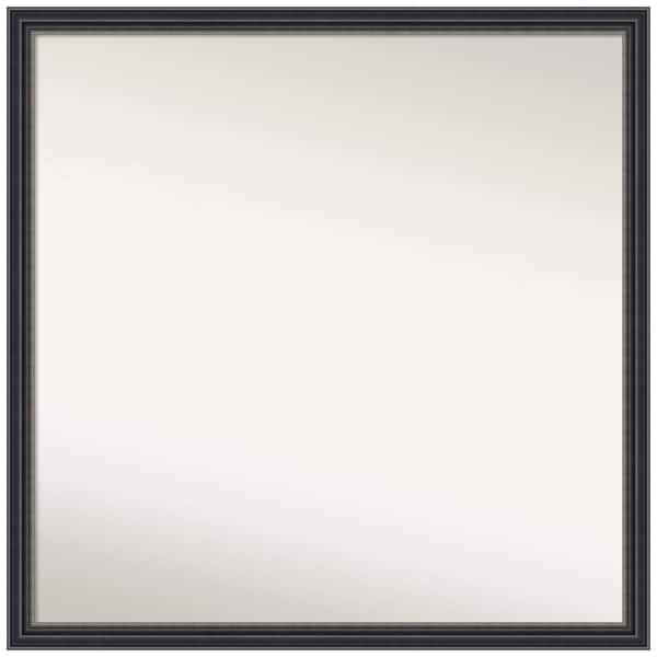 Amanti Art Stylish Black 28 in. x 28 in. Non-Beveled Traditional Square Wood Framed Wall Mirror in Black