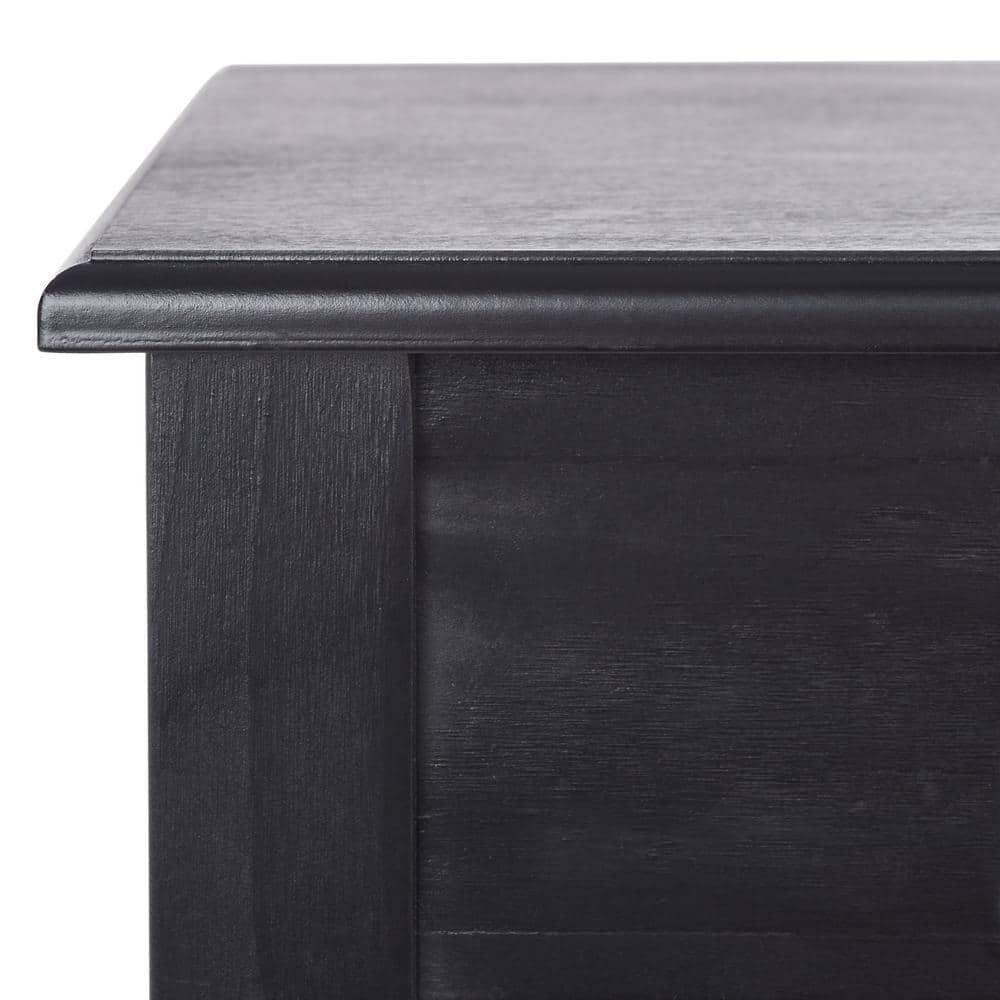 Arina Black Wood Writing Desk with Drawer
