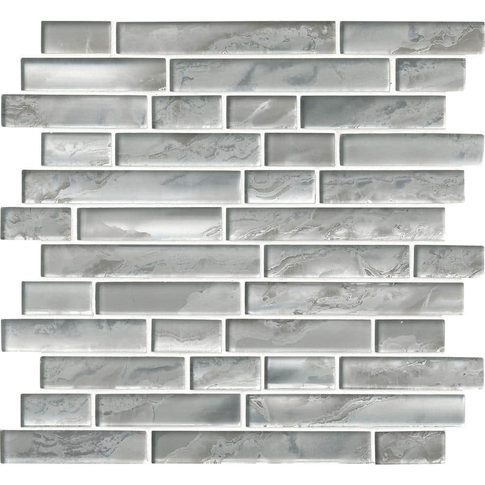 Silver Canvas Interlocking 4 in. x 4 in. x 8 mm Glossy Glass Mesh-Mounted Mosaic Tile - 4 in. x 4 in. Tile Sample price history on PriceWatchPro