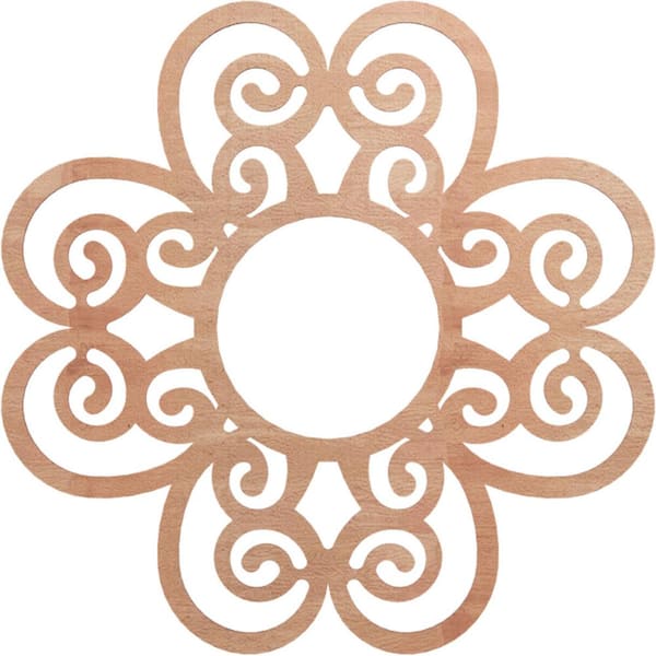 Ekena Millwork 26 in. x 8.875 in. x 0.25 in. Wood Medallion Moulding