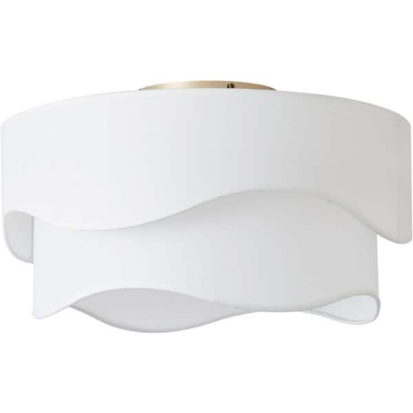 20 in. White Flush Mount Standard Ceiling Fan with Lights,Remote Control,Caged with 6 Speeds for Bedroom(No Bulbs)-4 E26