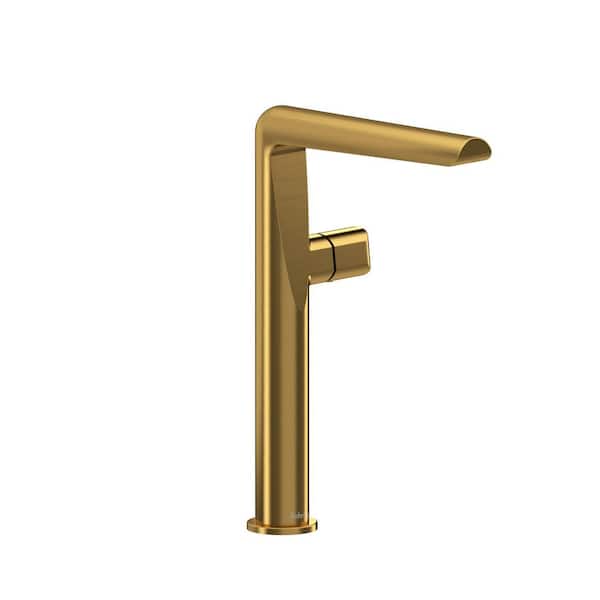 Parabola Single Hole Single-Handle Bathroom Faucet in Brushed Gold