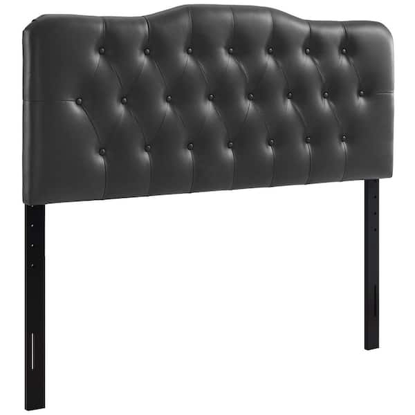 MODWAY Annabel Queen Upholstered Vinyl Headboard in Black