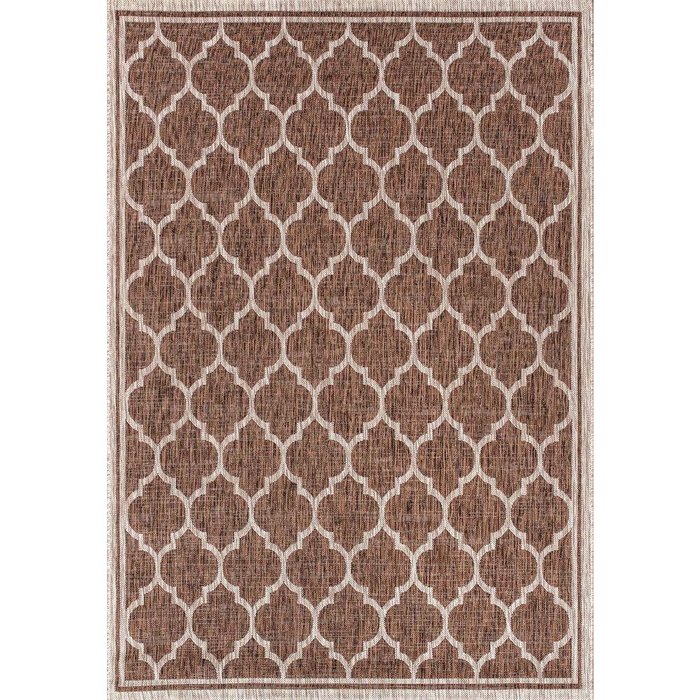 Espresso Taupe Trellis 5' x 8' Synthetic Indoor/Outdoor Rug