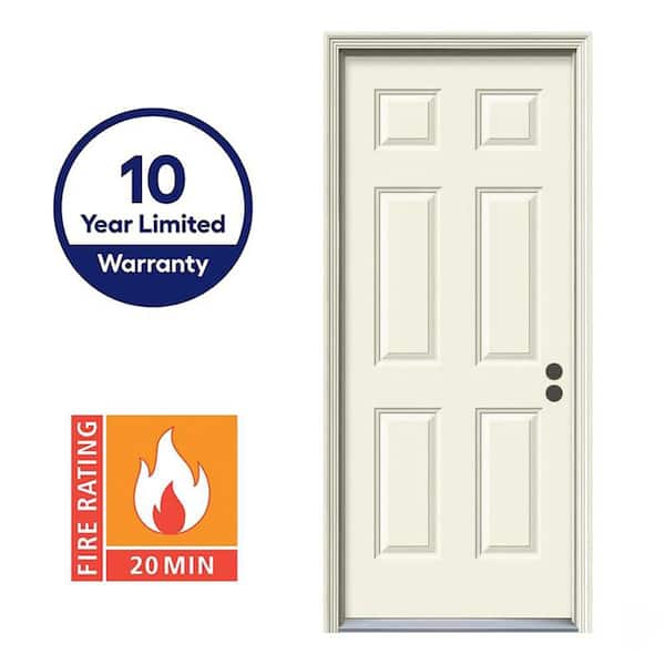 JELD-WEN 32 in. x 80 in. Left Hand Inswing 6-Panel Primed 20