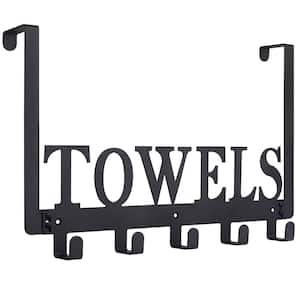 Over-the-Door Mounted Bathroom Towel Robe J-Hook Wall Mounted Towel Holder in Black