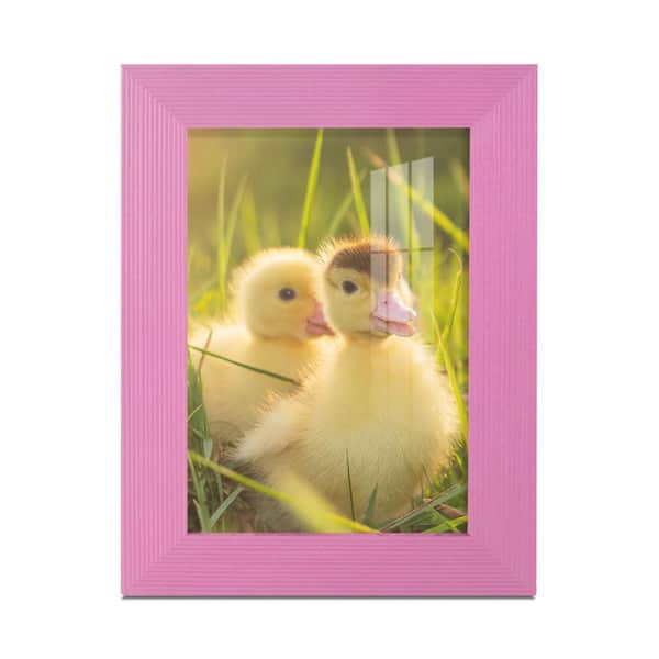 Wexford Home Grooved 3.5 in. x 5 in. Pink Picture Frame