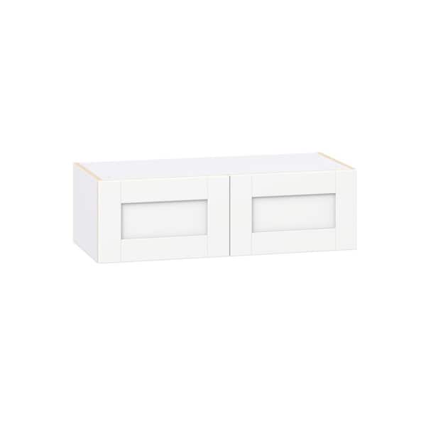 Milton 33 in. W x 14 in. D x 10 in. H Assembled Shaker Wall Bridge Kitchen Cabinet in Bright White