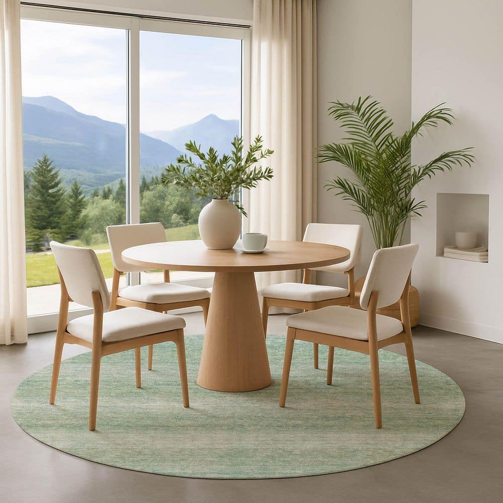 Mayfield Premium Machine Washable Abstract AMF1733 Aqua 8 ft. x 8 ft. Round Rug price history on PriceWatchPro