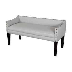 Whitney Upholstered Bench in Sachet Silver 25 in. H x 51 in. W x 21 in. D
