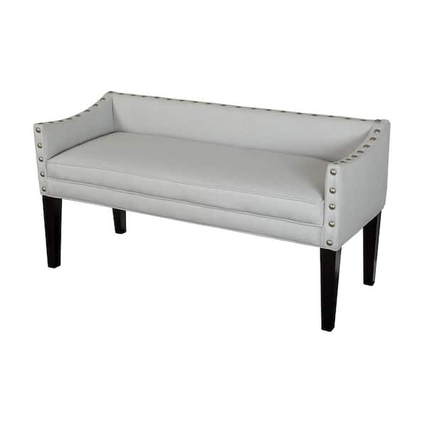 Leffler Home Whitney Upholstered Bench in Sachet Silver 25 in. H x 51 in. W x 21 in. D