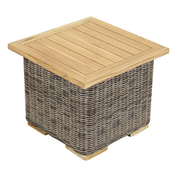Courtyard Casual Tivoli End Table in Teak Alum Frame