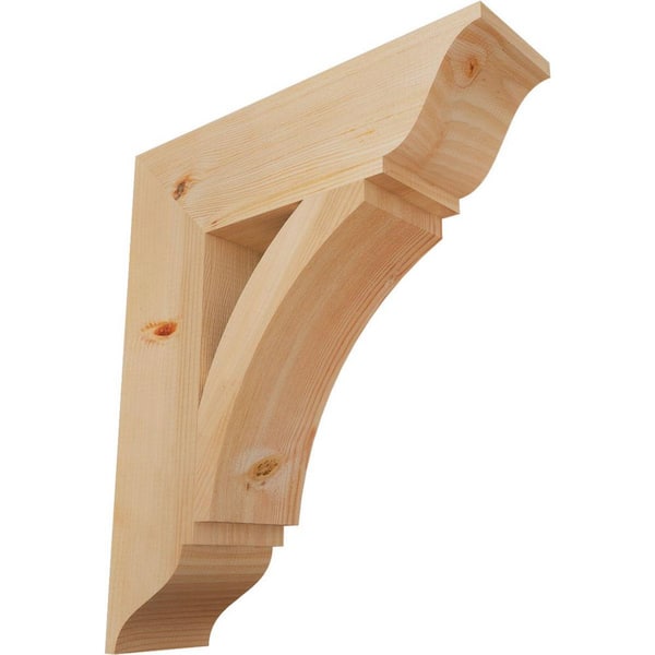 Ekena Millwork 5.5 in. x 26 in. x 22 in. Douglas Fir Thorton Traditional Smooth Bracket