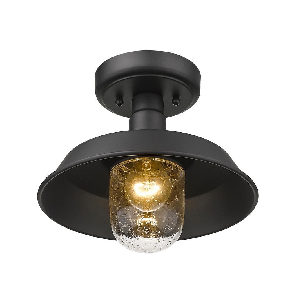 Burry Matte Black 8" Outdoor Convertible Pendant with Clear Glass