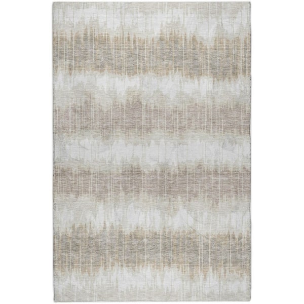 Dream Shag Premium Machine Washable Abstract ADS755 Ivory 5 ft. x 7 ft. 6 in. Area Rug
