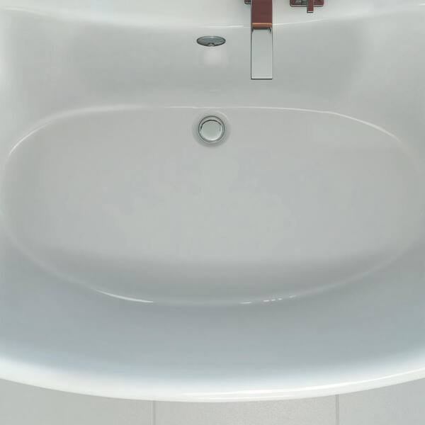 Caribbean 66 in. W x 36 in. D Acrylic Freestanding Bathtub in White - DreamLine BTCB6635HFXXC00