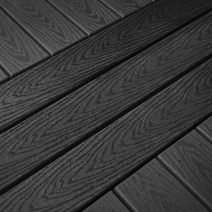 Select 1 in. x 6 in. x 1 ft Winchester Grey Composite Deck Board Sample