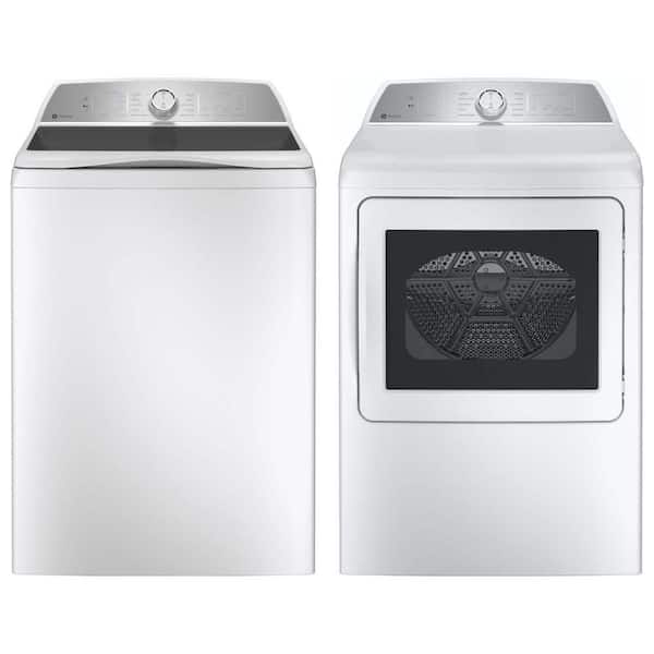 Profile 4.9 cu. ft. Smart Top Load Washer with Agitator and 7.4 cu. ft. Dryer set