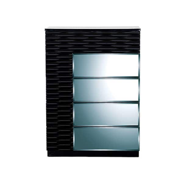 HomeRoots Amelia Black 5-Drawer Chest of-Drawers ( 20 in. W x 48 in. H)