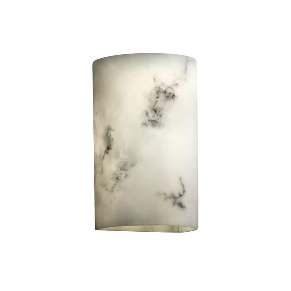 Faux Alabaster Resin Cylinder Wall Sconce