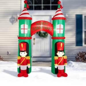 10 ft. Lighted Inflatable Arch Gate with Soldiers Decor