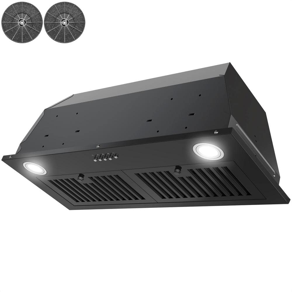 30-Inch Black Stainless Steel Convertible Insert Range Hood