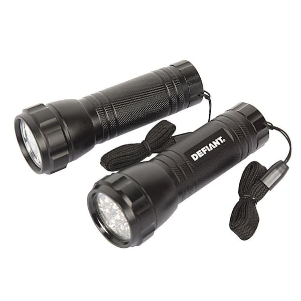 Defiant 12 LED Flashlight, Black (2-Pack)