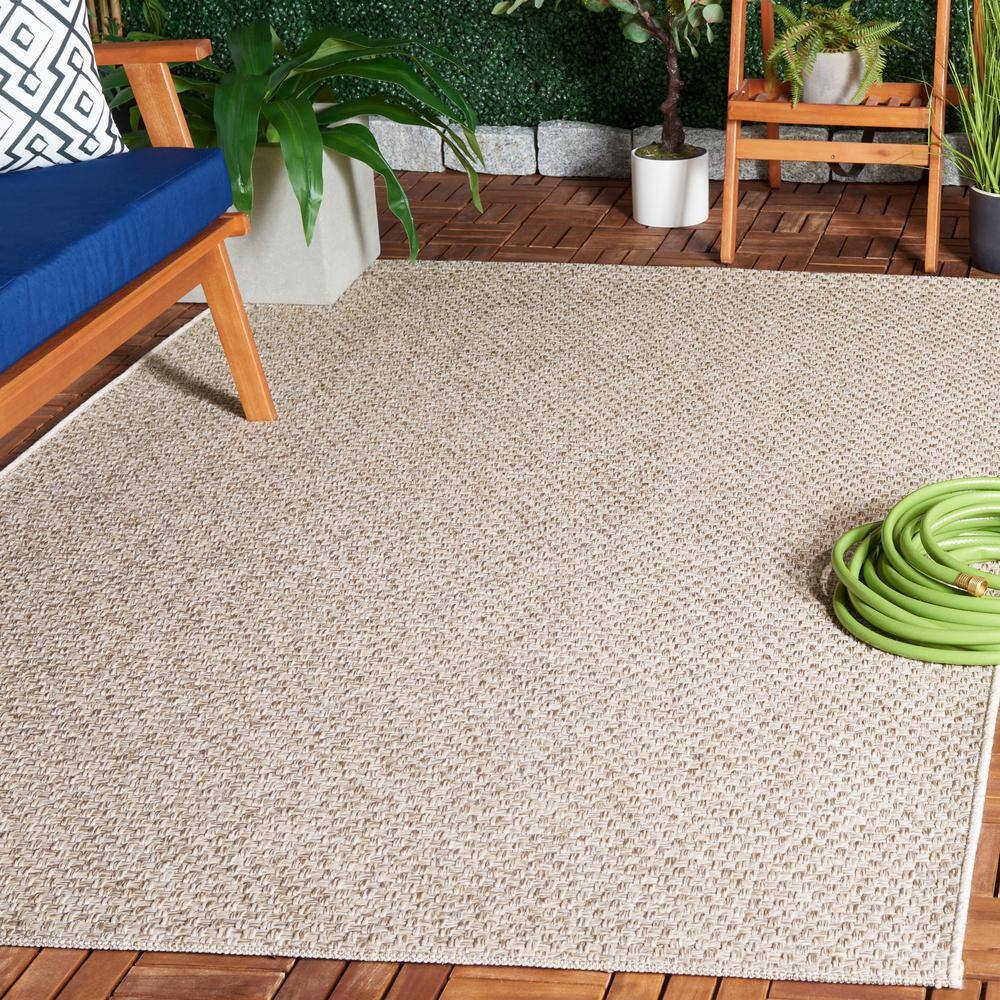 Beige Flat Woven Reversible Synthetic 4' x 6' Rug