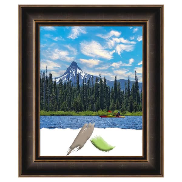 24 in. x 36 in. Upcycled Brown Grey Wood Picture Frame Opening Size
