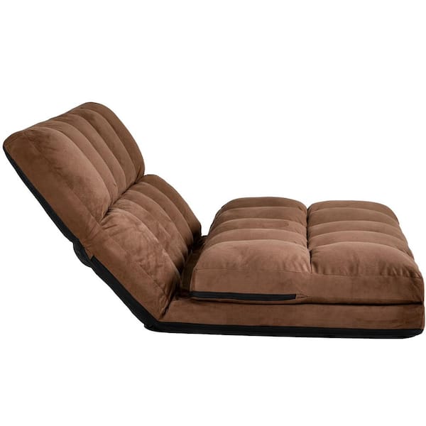 Brown Color Double Chaise Lounge Sofa, Double Leather Chaise Lounge