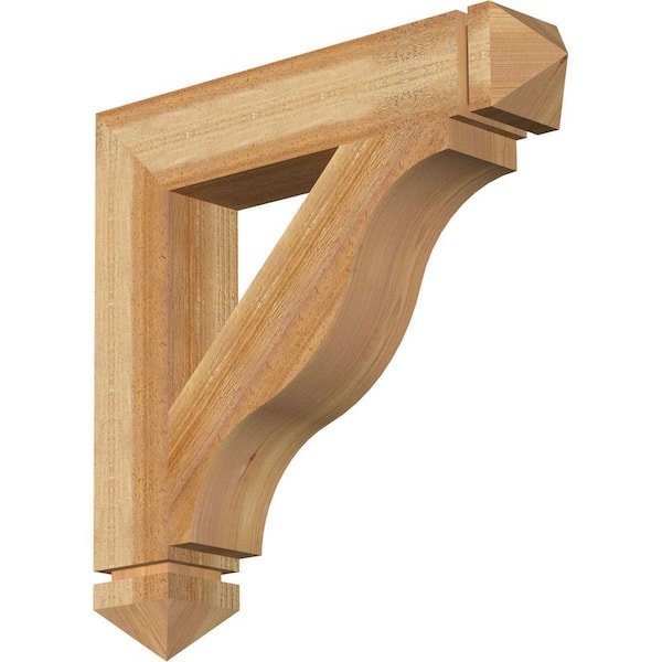 Ekena Millwork 4 in. x 22 in. x 22 in. Western Red Cedar Funston Arts and Crafts Rough Sawn