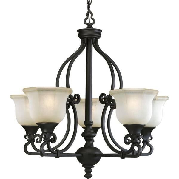 Progress Lighting Guildhall Collection 5-Light Forged Black Chandelier-DISCONTINUED